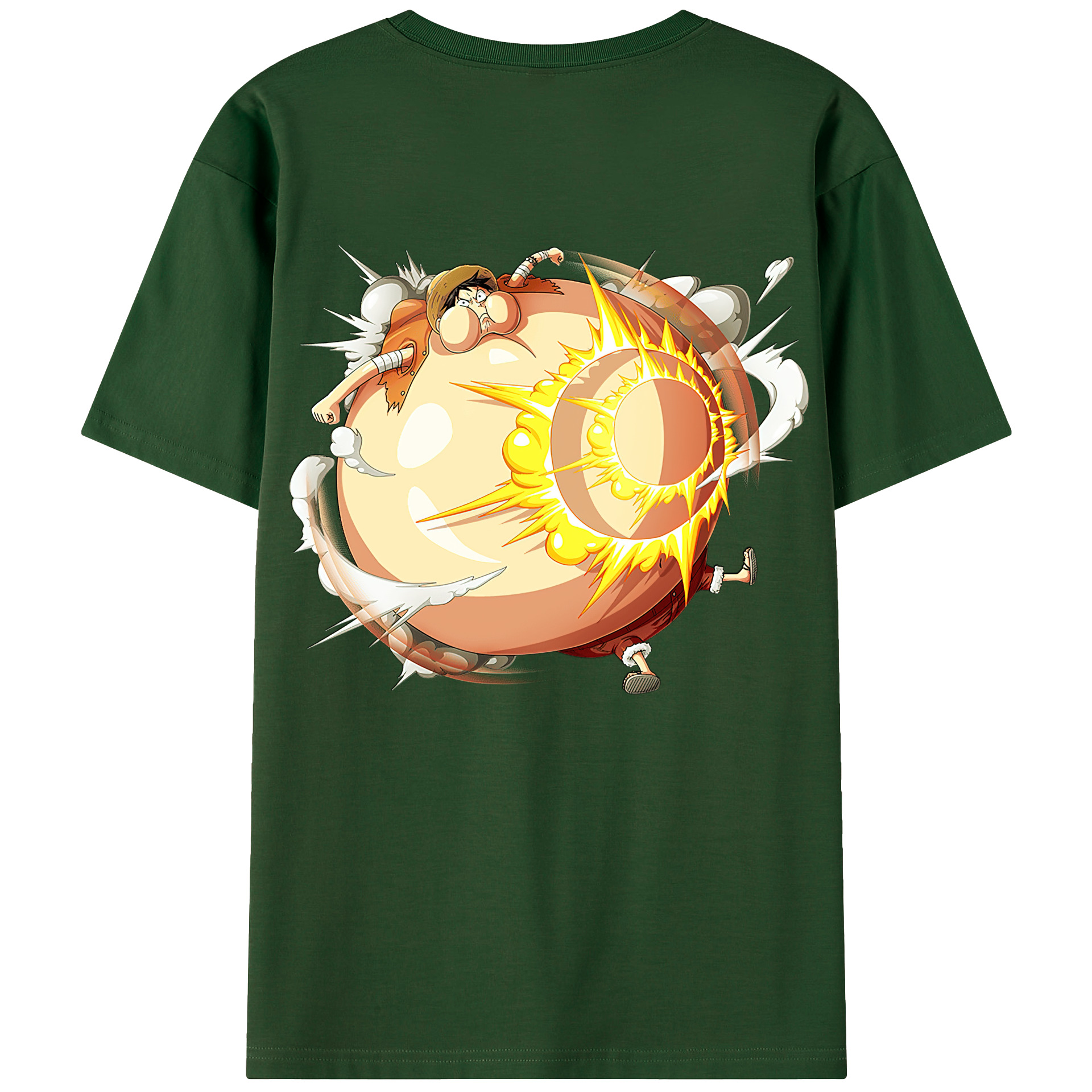 ワンピース モンキー・D・ルフィ ONE PIECE Monkey D. Luffy 綿100％半袖Tシャツ（背面プリント）